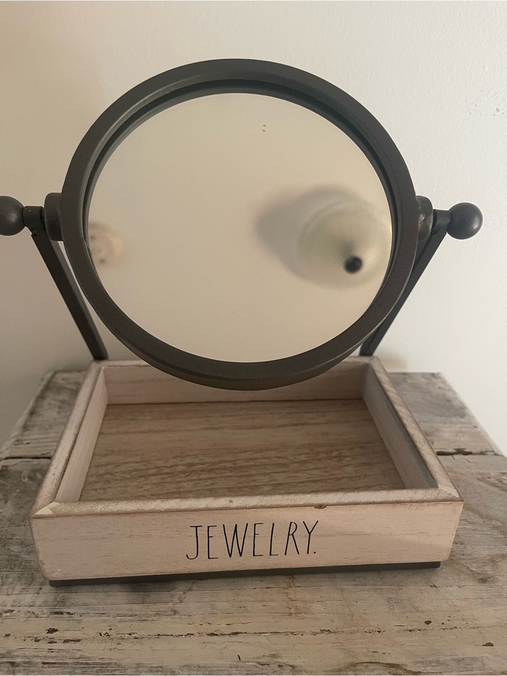 Rae Dunn Wood Tray Jewelry Mirror Organizer
